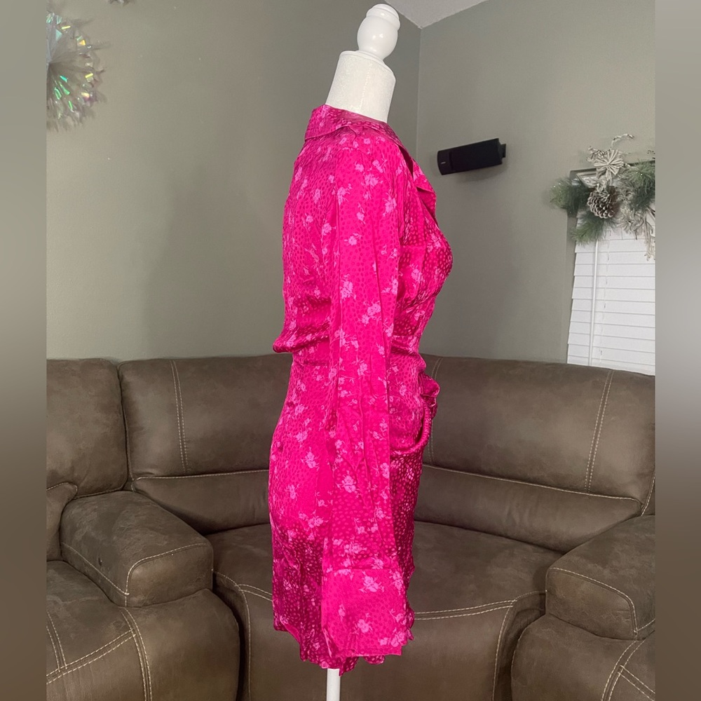 NWT Acler Evanston Satin Sheen Wrap Mini Dress Sz 2 Valentines Date Gift Party - Picture 10 of 16